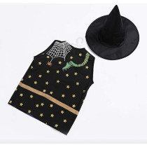 Brain Giggles Witch/Wizard Costume For Kids With Cape And Hat For Halloween, Cosplay And Fancy Dress For 3-8 Years, Black