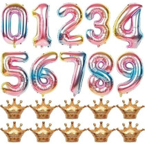 Brain Giggles Multicolour 32 Inch Number Foil Balloon Helium Number For Birthday Anniversary Party Decorations, Number 0