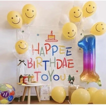 Brain Giggles Multicolour 32 Inch Number Foil Balloon Helium Number For Birthday Anniversary Party Decorations, Number 1