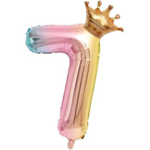 Brain Giggles Multicolour 32 Inch Number Foil Balloon Helium Number For Birthday Anniversary Party Decorations, Number 7
