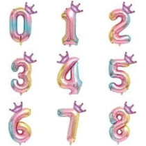 Brain Giggles Multicolour 32 Inch Number Foil Balloon Helium Number For Birthday Anniversary Party Decorations, Number 7