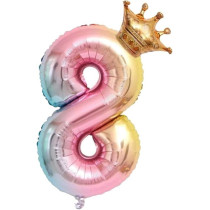 Brain Giggles Multicolour 32 Inch Number Foil Balloon Helium Number For Birthday Anniversary Party Decorations, Number 8