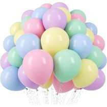 Brain Giggles Pastel Macaron Latex Balloons 12-Inch Party Decorations Perfect For Birthday Parties, Weddings Celebrations Assorted Colors, Pack Of 50