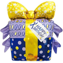 Brain Giggles Happy Birthday Gift Foil Balloon Birthday Party Decorations Perfect For Birthday Parties Home Decorations Celebrations Events, Blue Gift, 68 X 60Cm