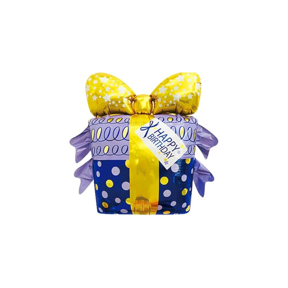 Brain Giggles Happy Birthday Gift Foil Balloon Birthday Party Decorations Perfect For Birthday Parties Home Decorations Celebrations Events, Blue Gift, 68 X 60Cm