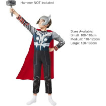Brain Giggles Thor Costume For Boys, Avengers Character Costume Kids For Halloween, Thor Helmet, Superhero Cape Kids Costume, Large
