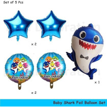 Baby Shark Birthday Decorations With Baby Shark Balloons, 5 Pcs Foil Balloons Set Of Baby Shark Party Supplies For Birthday Party For Boys 1 To 8 Years Old