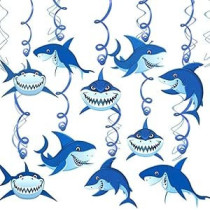 Brain Giggles 30 Pcs Baby Shark Swirls For Birthday Party Decoration For Boys