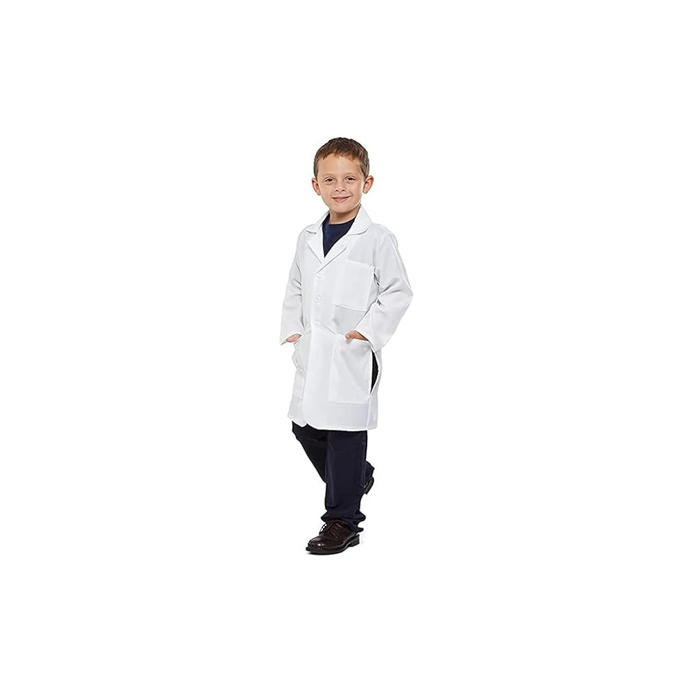Brain Giggles White Lab Coat For Kids Scientist Costume Doctor Coat Or Halloween Costume For Kids, Mdeium