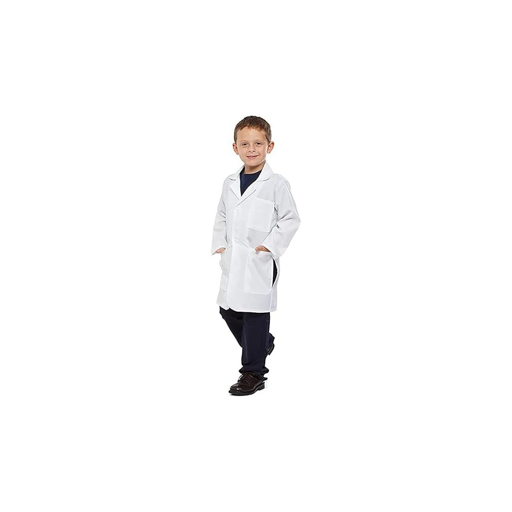 Brain Giggles White Lab Coat For Kids Scientist Costume Doctor Coat Or Halloween Costume For Kids, Large