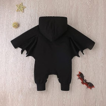 Brain Giggles First Halloween Bat Romper Jumpsuit For Toddlers, Hooded Onesie With Wings And Ears, Newborn Outfit For Baby Boys And Girls For 6 To 12 Months