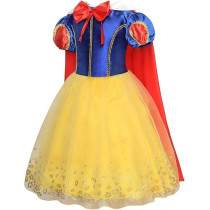 Brain Giggles Princess Snow White Costume With Cape Girls Dress For Halloween, Cosplay And Parties, Medium