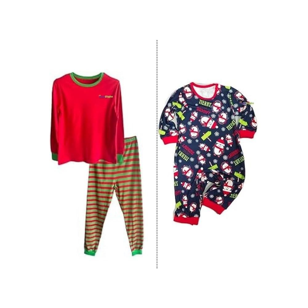 Brain Giggles Christmas Pyjamas Set Long Sleeves Christmas, 12 Months