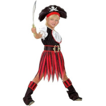 Brain Giggles Kids Pirate Costume Dress With Hat Perfect For Halloween, Cosplay, Fancy Dress Both For Girls, Xl