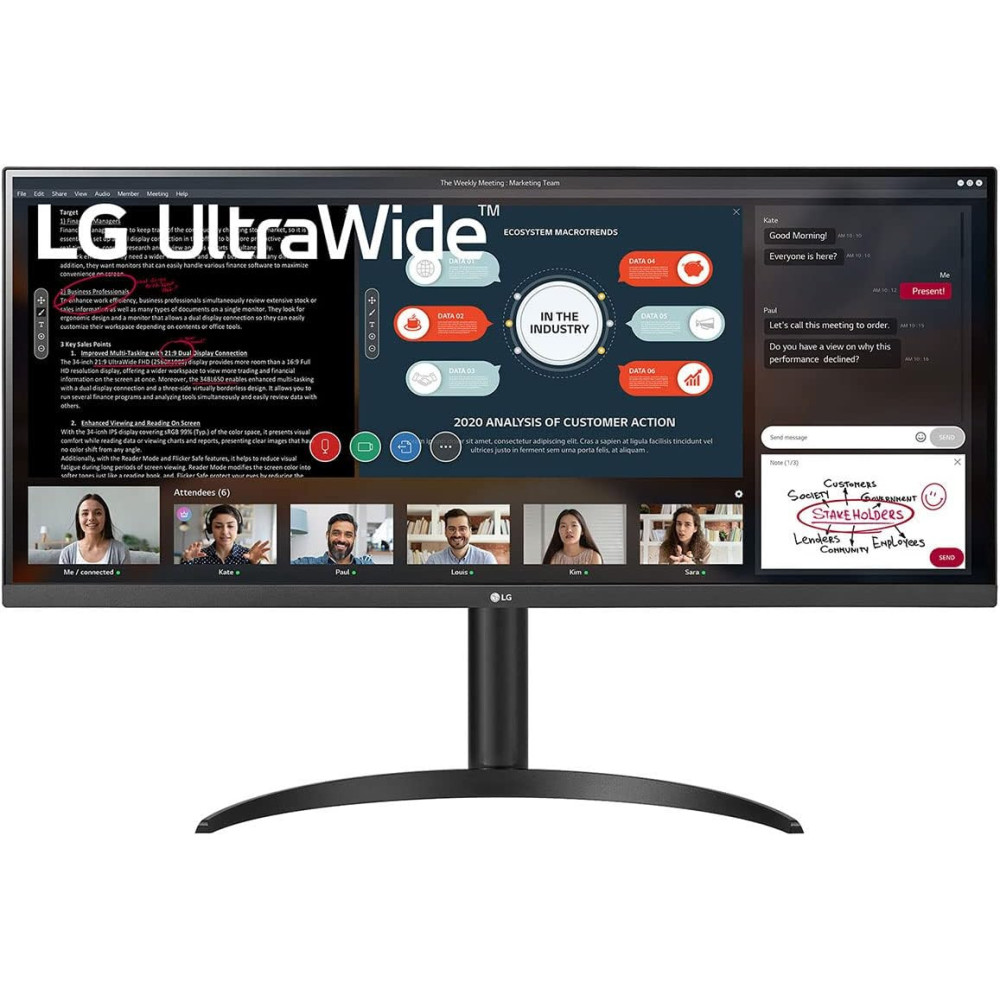 LG 34WP550 34-Inch 21:9 UltraWide Full HD (2560 x 1080) IPS Borderless Monitor with AMD FreeSync, Black