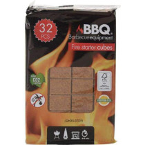 Koopman BBQ Fire Starters Wood Cubes, Pack Of 32 Pcs, Brown