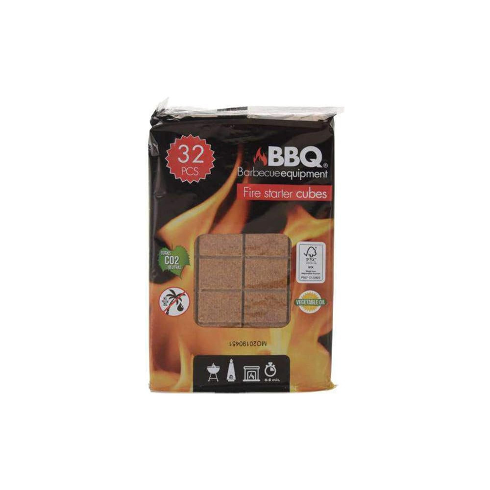 Koopman BBQ Fire Starters Wood Cubes, Pack Of 32 Pcs, Brown