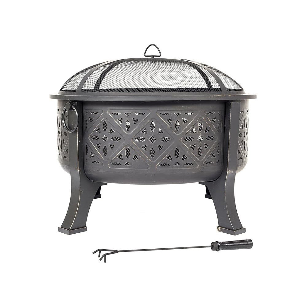 La Hacienda Beautiful Metal Alloy Steel Moresque Fire Grill