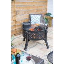 La Hacienda Beautiful Metal Alloy Steel Moresque Fire Grill