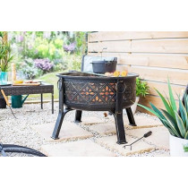 La Hacienda Beautiful Metal Alloy Steel Moresque Fire Grill
