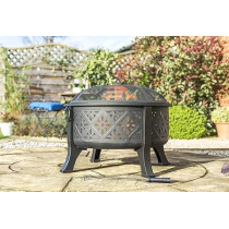 La Hacienda Beautiful Metal Alloy Steel Moresque Fire Grill