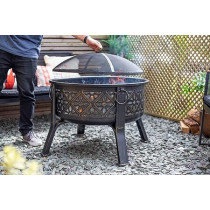 La Hacienda Beautiful Metal Alloy Steel Moresque Fire Grill
