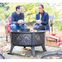 La Hacienda Beautiful Metal Alloy Steel Moresque Fire Grill