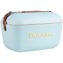 Polarbox 12L Classic Cooler Box Stylish Design With Adjustable Leather Strap And Superior Insulation for Outdoor Adventures And Parties, Sky Blue
