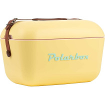 Polarbox 20L Cooler Spacious, Stylish, and Insulated with Leather Handle for Ultimate Chill Retention on Outdoor Adventures, Yellow/Cyan