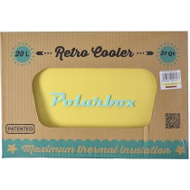 Polarbox 20L Cooler Spacious, Stylish, and Insulated with Leather Handle for Ultimate Chill Retention on Outdoor Adventures, Yellow/Cyan