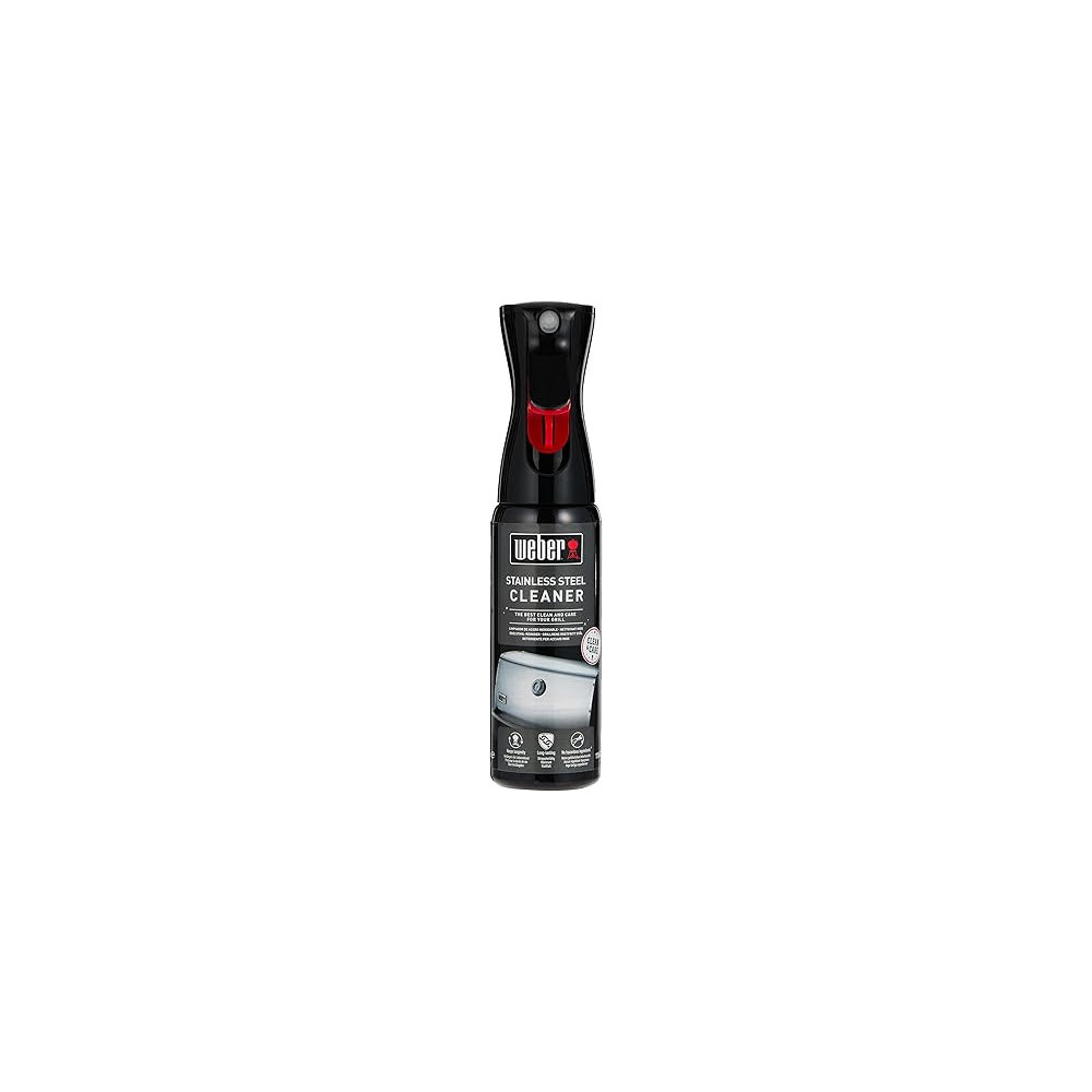 Weber Stainless Steel Cleaner, Cleans the Exterior Of Grill Easily 300ml, Black