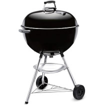 Weber 57cm Iconic Design Premium Quality Bar B Round Kettle Charcoal Grill With Lid And Wheels, Black