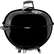 Weber 57cm Iconic Design Premium Quality Bar B Round Kettle Charcoal Grill With Lid And Wheels, Black