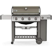 Weber Genesis E-410 Premium Gas Grill With 4 Burners, Extra Large Folding Table For Preparing And Serving, Black