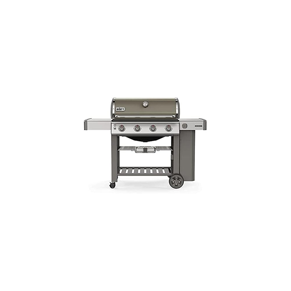 Weber Genesis E-410 Premium Gas Grill With 4 Burners, Extra Large Folding Table For Preparing And Serving, Black