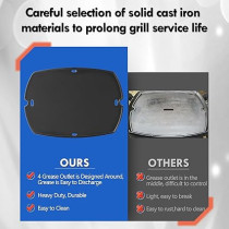 Weber Cast Iron Grill Griddle Insert Q 300 And 3000 Series, Iron Grill Plate