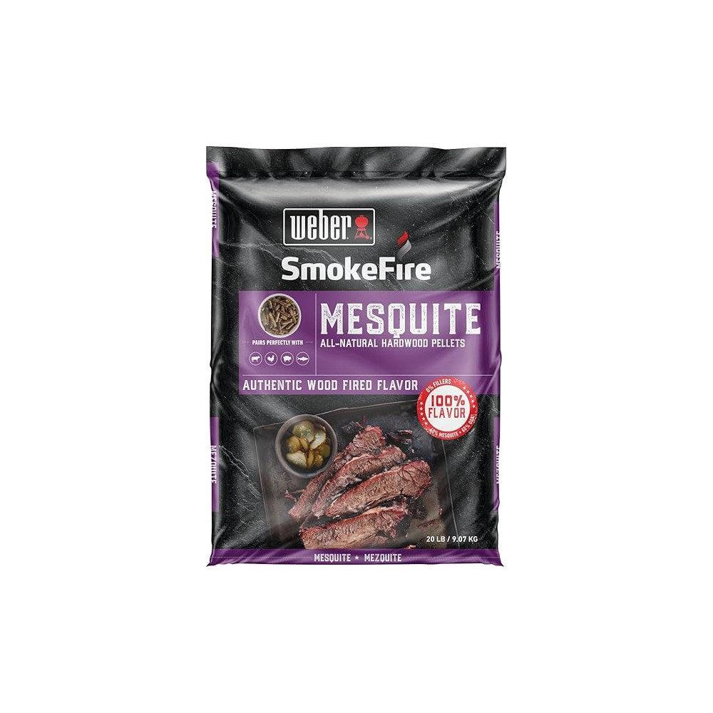 Weber Smoke Fire Mesquite Hardwood Pellets, 9.07 kg