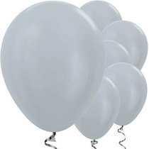 Amscan 20000853 12-Inch Latex Balloons, Solid Silver