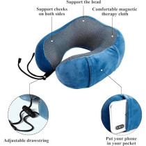 Pillow Memory Foam Neck And Head Support Pillows Airplane Travel, Blue