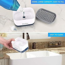 Bestseek Kitchen Dish Soap Dispenser with Sponge Holder, Newest 2-in-1 Countertop Soap Pump Dispenser, for Kitchen Sink Dishwashing Soap Dispenser, 12.5 Ounces