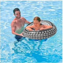 Intex Swimming Tube Giant Car Tyre, 91cm, Black/White
