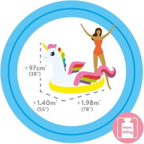 Intex Unicorn Pool Floater, 57561, Multicolor, Siva 228799, Unicorn Rideon, Large
