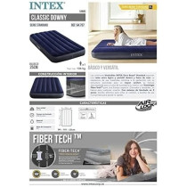 Intex DuraBeam Series Classic Downy Airbed, Blue, Twin, 64757