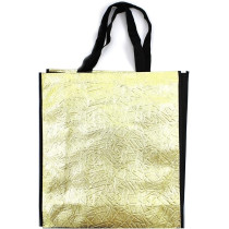 Non-Woven Fabric Bag 34.5 x 12 x 38 cm Golden Color Stylish and Durable Reusable Tote for Shopping, Gifts, And Events