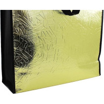 Non-Woven Fabric Bag 34.5 x 12 x 38 cm Golden Color Stylish and Durable Reusable Tote for Shopping, Gifts, And Events