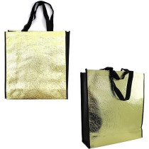 Non-Woven Fabric Bag 34.5 x 12 x 38 cm Golden Color Stylish and Durable Reusable Tote for Shopping, Gifts, And Events