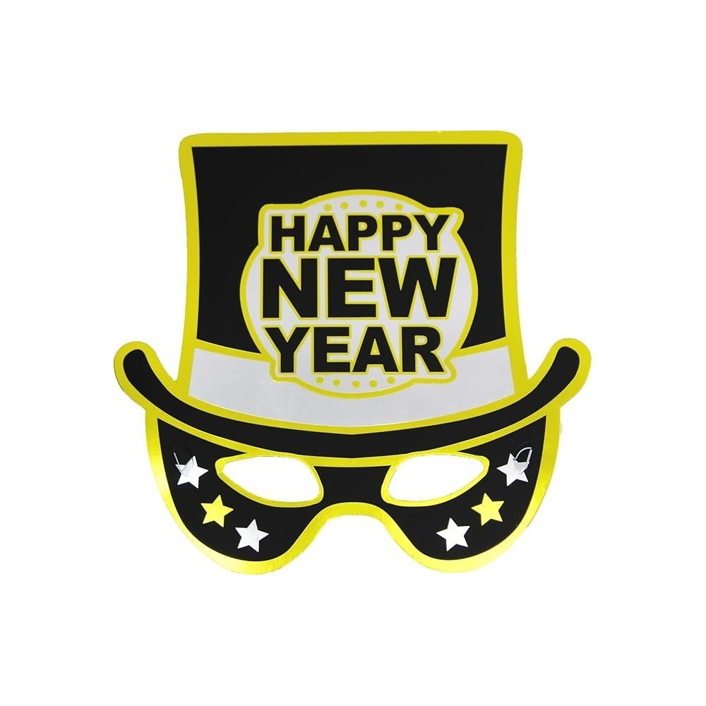 Happy New Year Eye Mask Set 2PCS/Card Celebrate the New Year in Style with Cozy Fun Designs Perfect for Relaxation Sleep or Gifting Perfect for Party Favors And Self Care Moments, Black
