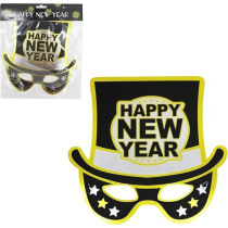 Happy New Year Eye Mask Set 2PCS/Card Celebrate the New Year in Style with Cozy Fun Designs Perfect for Relaxation Sleep or Gifting Perfect for Party Favors And Self Care Moments, Black