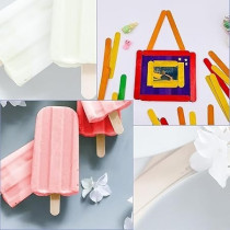 KTOJOY 6 Inch 100 Pcs Colored Jumbo Wooden Craft Sticks Wooden Popsicle Colored Craft Sticks Stick 3/4 Wide Treat Sticks Ice Pop Sticks for DIY Crafts Home Art Projects, Classroom Art Supplies