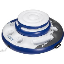 Intex Mega Chill, Inflatable Floating Cooler, 35 Inch Diameter, White/Blue